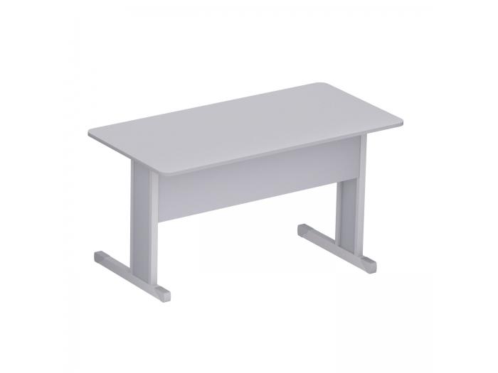 MESA RETA PÉ METÁLICO M15 CINZA CRISTAL