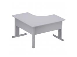 MESA ANGULAR PÉ METÁLICO M15 CINZA CRISTAL