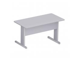 MESA RETA PÉ METÁLICO M15 CINZA CRISTAL