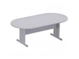 MESA REUNIÃO SEMI OVAL M15 CINZA CRISTAL