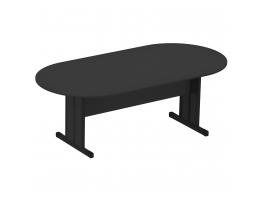 MESA REUNIÃO SEMI OVAL M15 PRETO